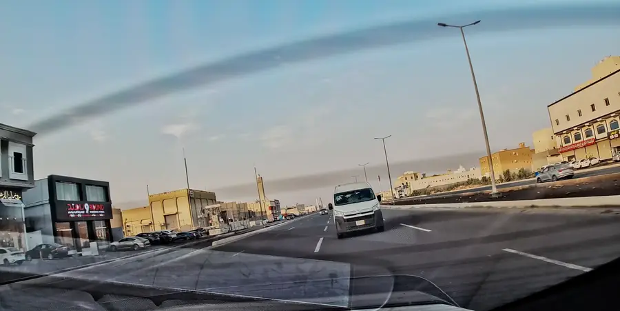 لقطة من الكاميرا الخلفية لداش كام رصد